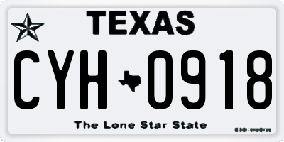 TX license plate CYH0918