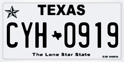 TX license plate CYH0919