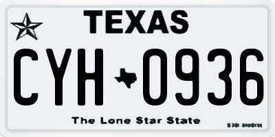 TX license plate CYH0936