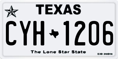 TX license plate CYH1206