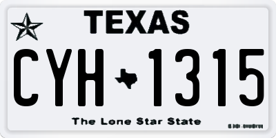 TX license plate CYH1315