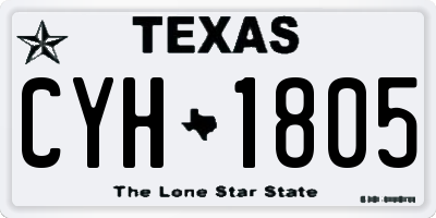 TX license plate CYH1805
