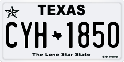 TX license plate CYH1850