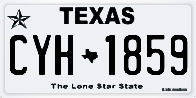TX license plate CYH1859