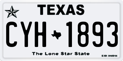 TX license plate CYH1893