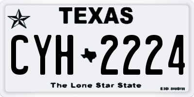 TX license plate CYH2224