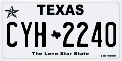 TX license plate CYH2240