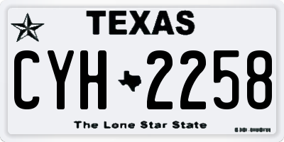 TX license plate CYH2258