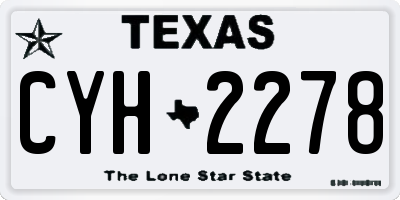 TX license plate CYH2278