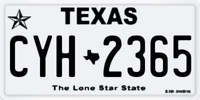 TX license plate CYH2365