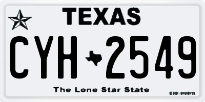 TX license plate CYH2549