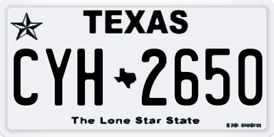 TX license plate CYH2650