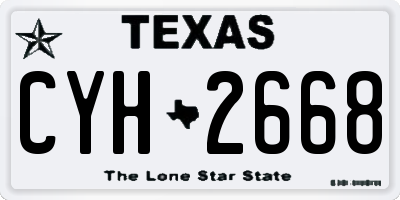 TX license plate CYH2668