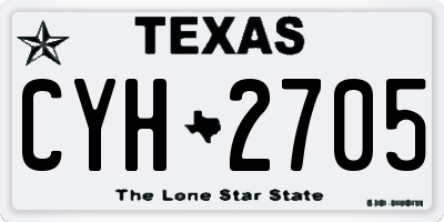 TX license plate CYH2705