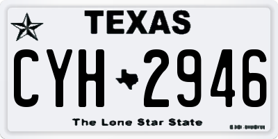 TX license plate CYH2946