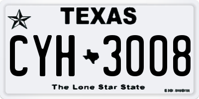 TX license plate CYH3008