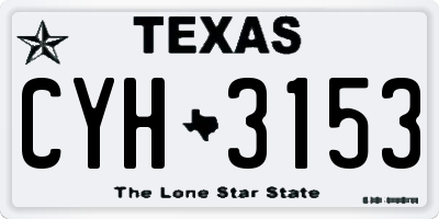 TX license plate CYH3153