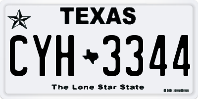 TX license plate CYH3344