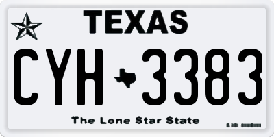 TX license plate CYH3383