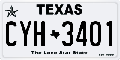 TX license plate CYH3401
