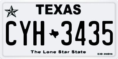TX license plate CYH3435