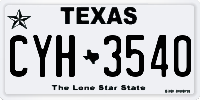 TX license plate CYH3540