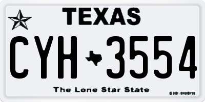 TX license plate CYH3554