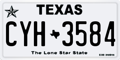 TX license plate CYH3584