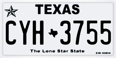 TX license plate CYH3755