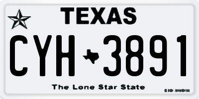 TX license plate CYH3891