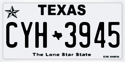 TX license plate CYH3945