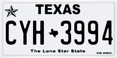 TX license plate CYH3994