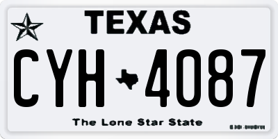 TX license plate CYH4087