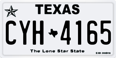TX license plate CYH4165