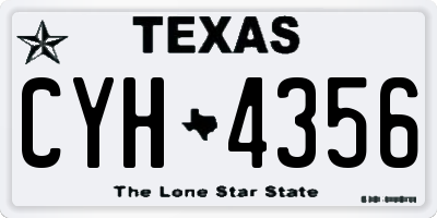 TX license plate CYH4356