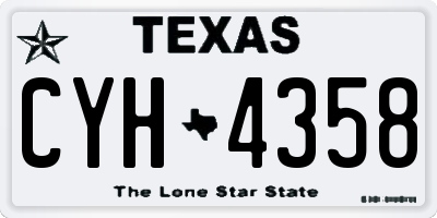TX license plate CYH4358