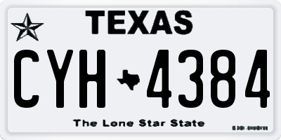 TX license plate CYH4384