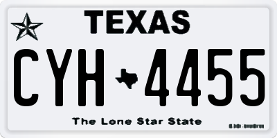 TX license plate CYH4455