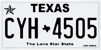 TX license plate CYH4505