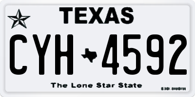 TX license plate CYH4592
