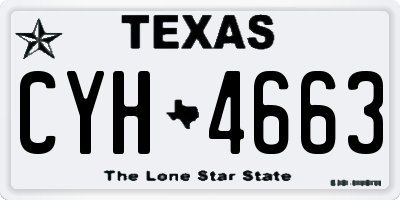 TX license plate CYH4663