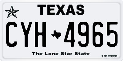TX license plate CYH4965