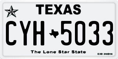 TX license plate CYH5033