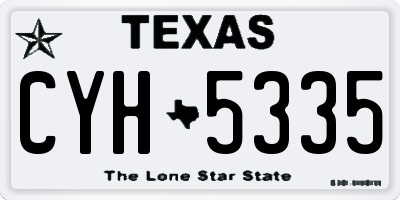 TX license plate CYH5335