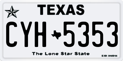 TX license plate CYH5353