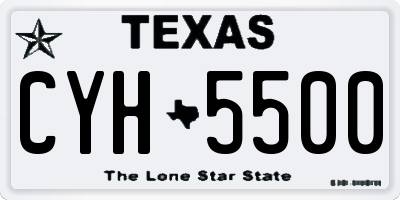 TX license plate CYH5500