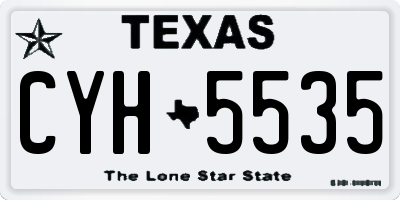 TX license plate CYH5535