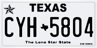 TX license plate CYH5804