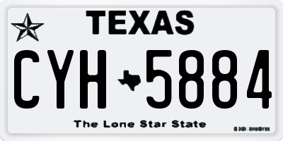 TX license plate CYH5884