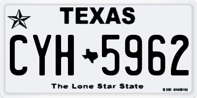 TX license plate CYH5962